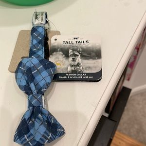 Tall Tails small blue plaid bow tie collar